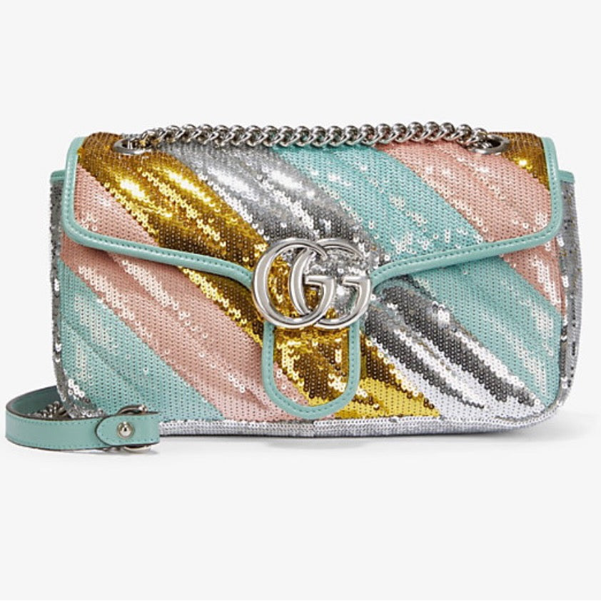 Gucci GG Marmont Sequin-embellished Shoulder Bag –