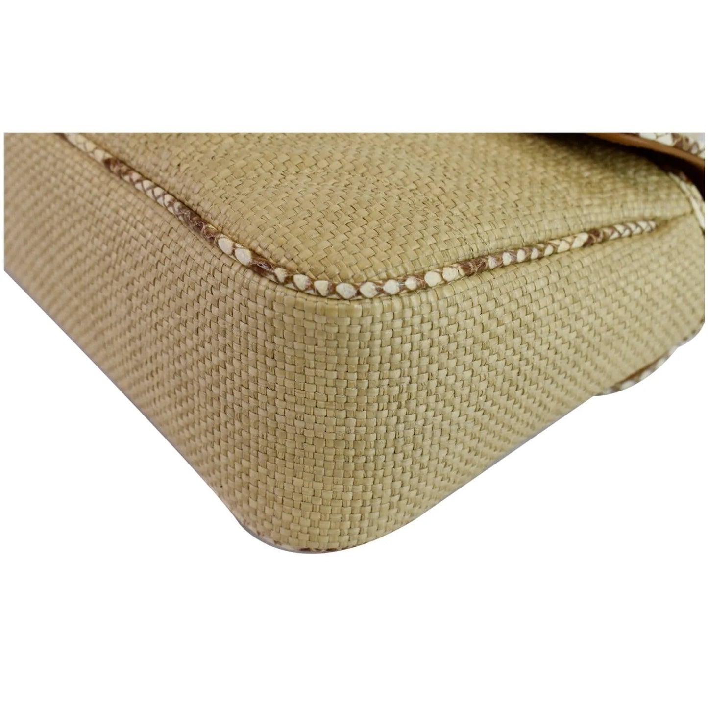 Gucci GG Marmont Small Raffia Shoulder Bag