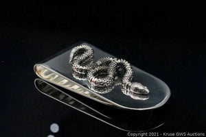 Gucci Sterling Silver Money Clip with Snake Detail