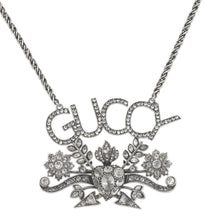 Load image into Gallery viewer, Gucci GUCCY Crystal Necklace in Silver