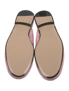 Gucci Princetown Pink Lace Leather Horsebit Mules