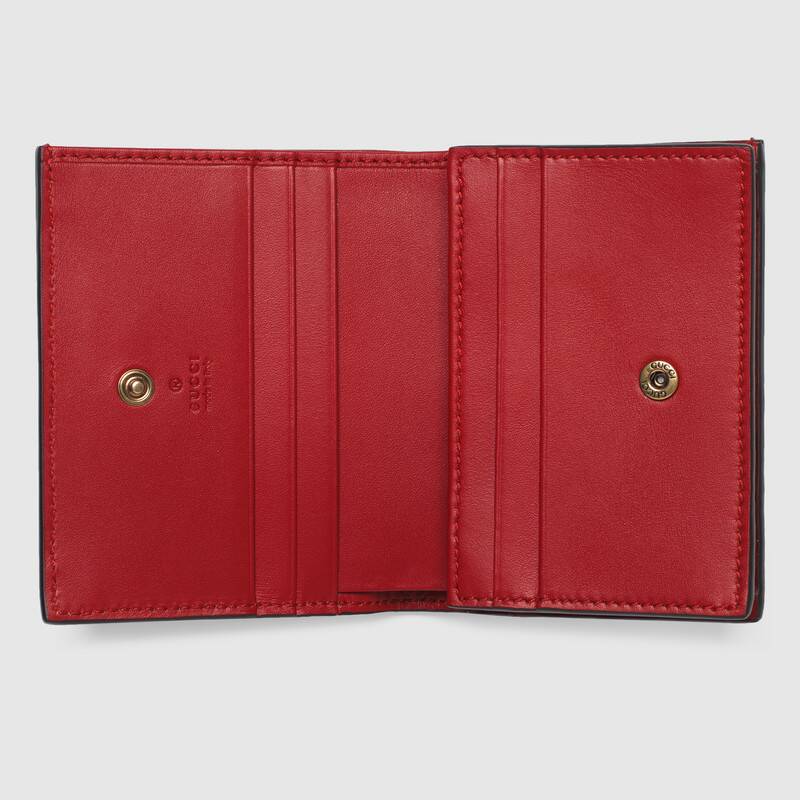 Authenticated used Gucci Gucci Bifold Wallet Heart Motif GG Supreme Canvas Leather Beige x Red Card Case Valentine 648848, Adult Unisex, Size: (Hxwxd)
