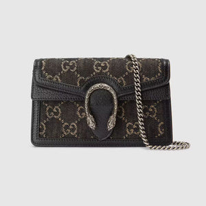 Gucci Dionysus GG Denim Wallet On Chain in Blue