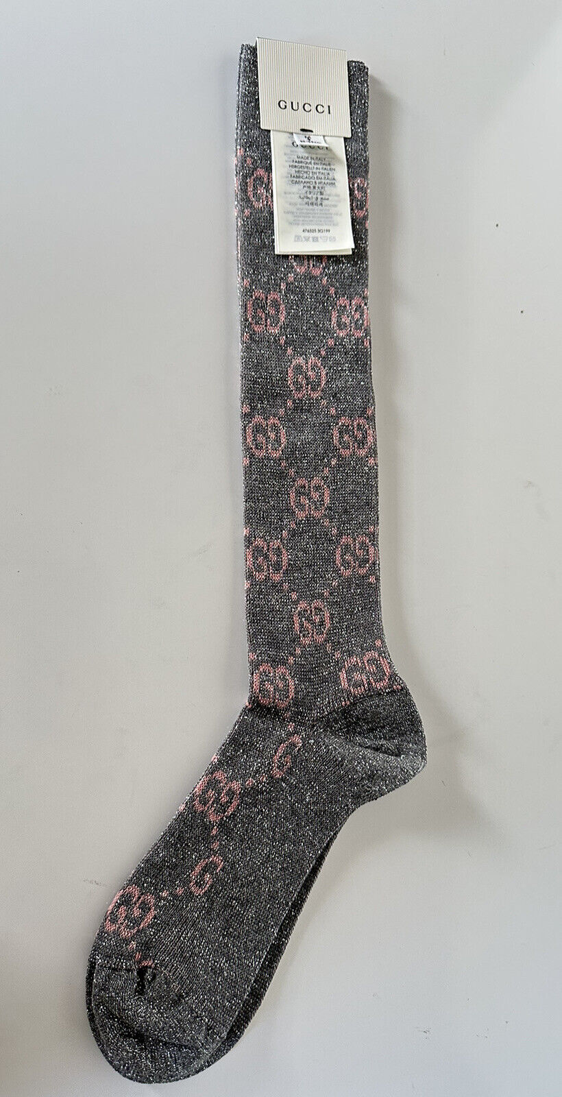 Gucci GG Socks in Silver with Pink Lamé GG – Gavriel.us