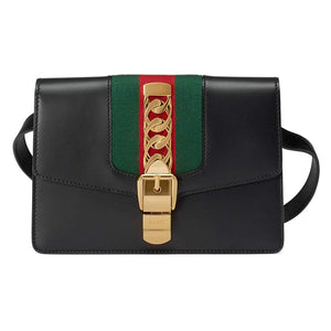 Gucci Sylvie Leather Belt Bag in Black