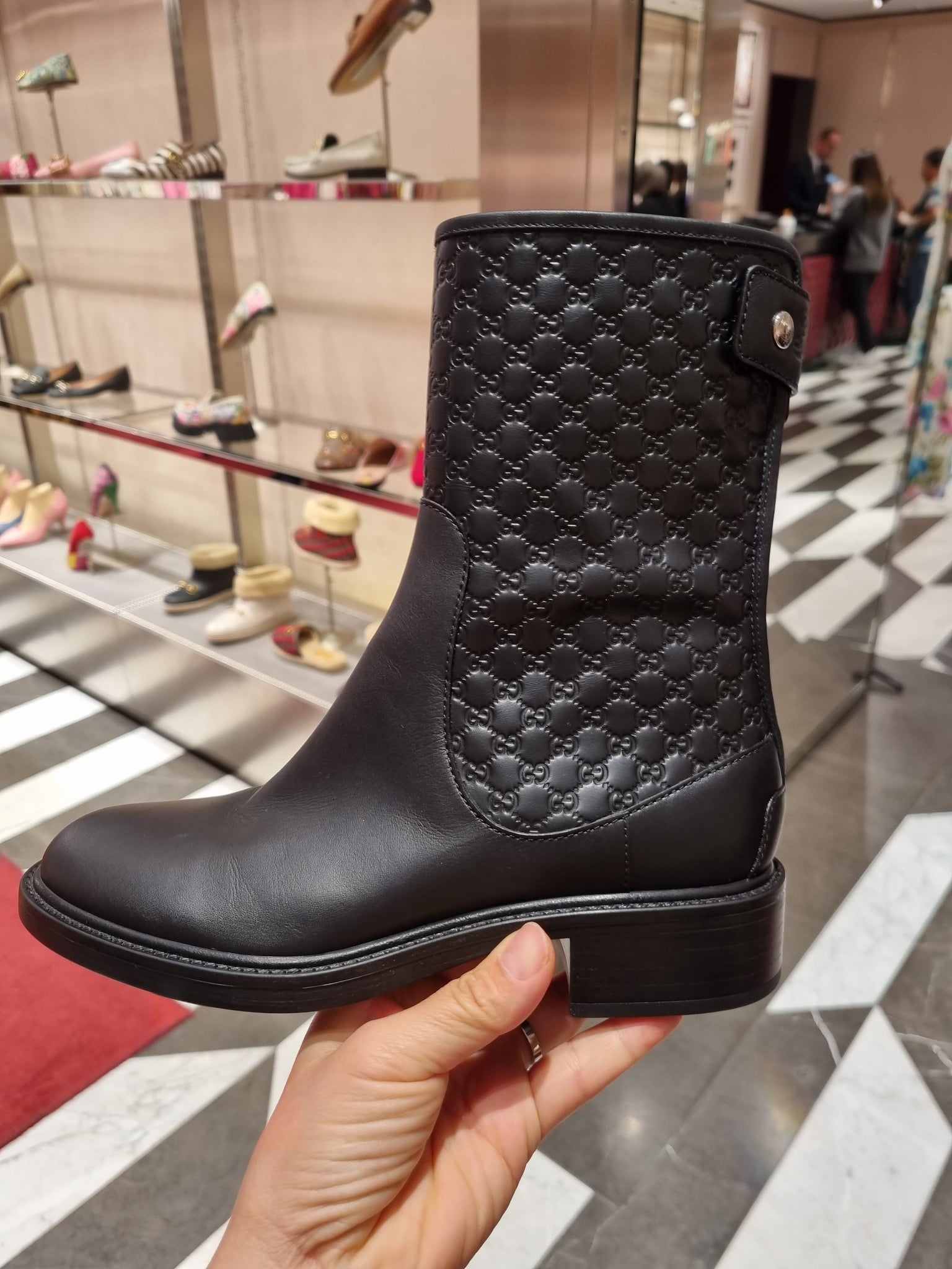 Gucci Black Microguccissima Ankle Boots – Gavriel.us