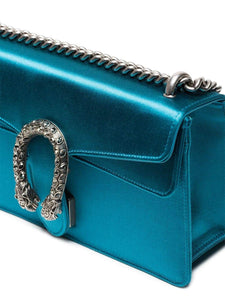 Gucci Small Dionysus Satin Shoulder Bag in Blue