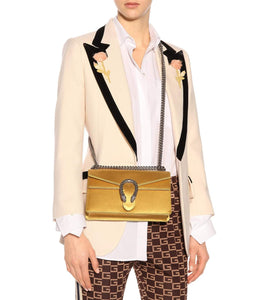Gucci Small Dionysus Satin Shoulder Bag in Celestial Yellow