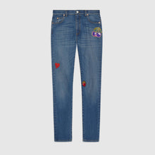 Load image into Gallery viewer, Gucci Denim Skinny Trousers with Patches in Blue Wash