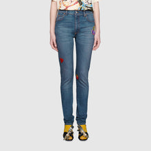 Load image into Gallery viewer, Gucci Denim Skinny Trousers with Patches in Blue Wash