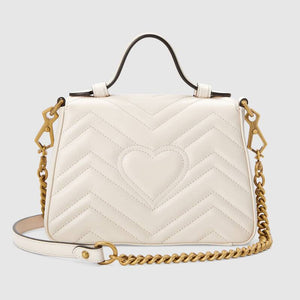 Gucci GG Marmont Mini Top Handle Bag in White