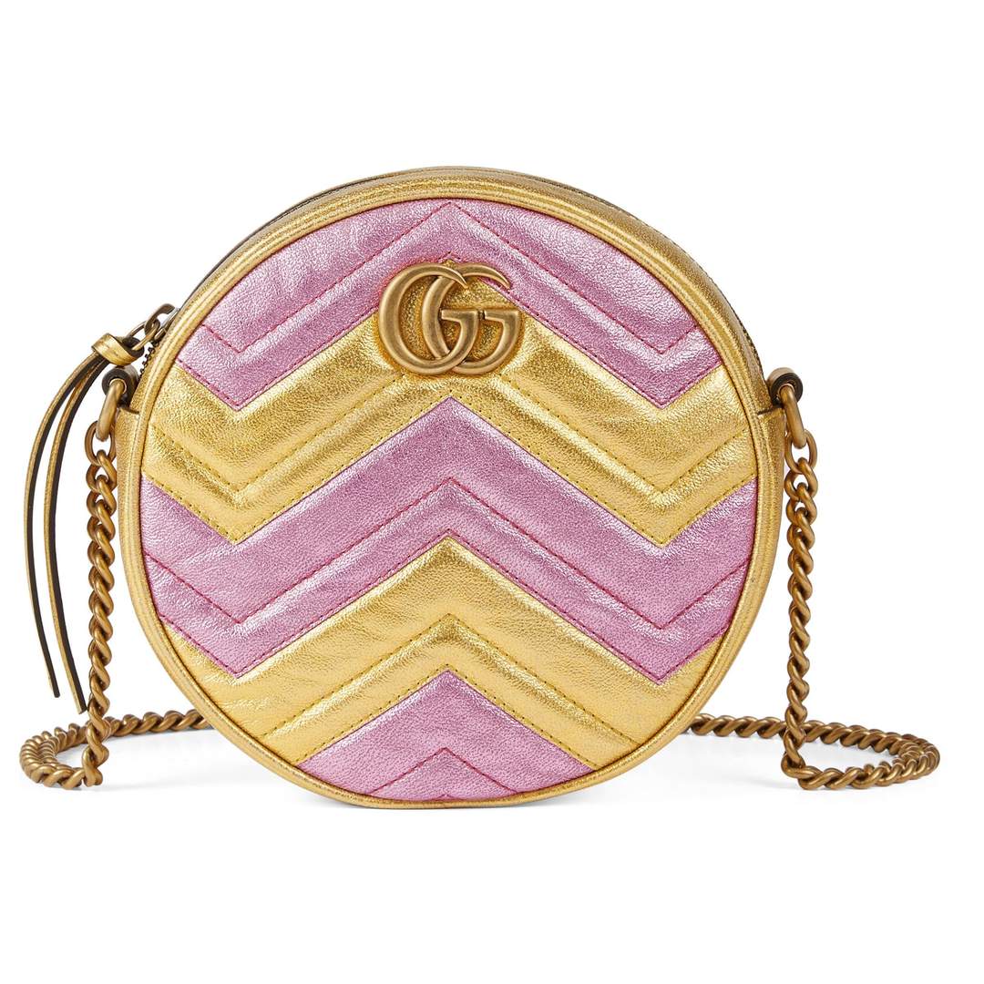 Aphrodite Small leather shoulder bag in pink - Gucci | Mytheresa