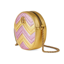 Load image into Gallery viewer, Gucci GG Mini Marmont Round Shoulder Bag in Yellow and Pink