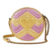 Load image into Gallery viewer, Gucci GG Mini Marmont Round Shoulder Bag in Yellow and Pink