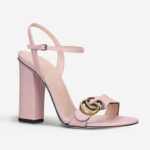 Load image into Gallery viewer, Gucci GG Marmont Block Heel Sandal in Perfect Pink