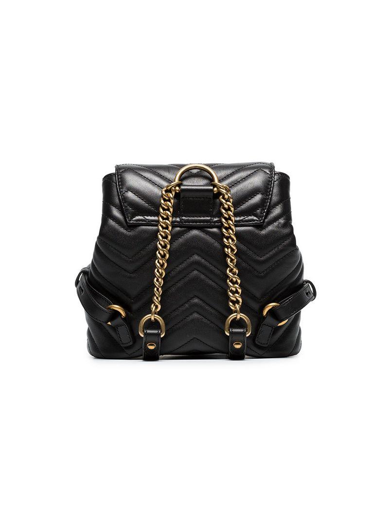 Gucci Marmont Quilted Leather Backpack in Black –