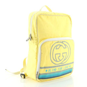 Gucci 80's Patch Nylon Backpack in Yellow