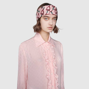 Gucci Silk Horse-bit Headband in Pink