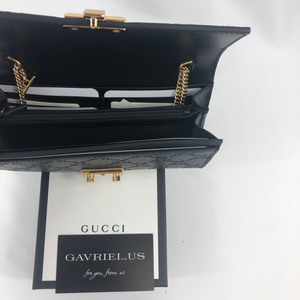Gucci Padlock Continental Wallet on a Chain in Black