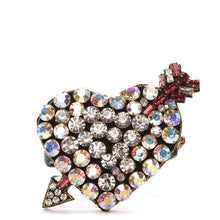 Load image into Gallery viewer, Gucci Web Crystal Heart Bracelet in Red