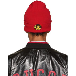 Gucci NY Yankees Embroidered Wool Beanie in Red