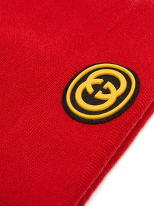 Gucci NY Yankees Embroidered Wool Beanie in Red