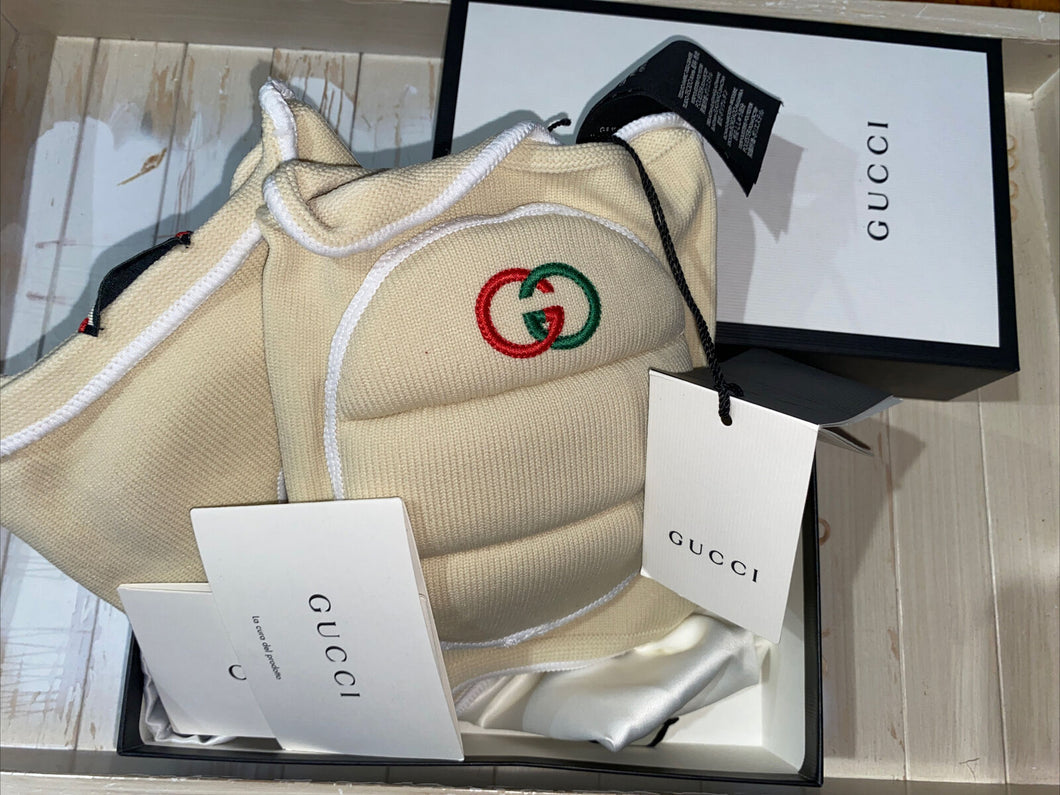 Gucci Ivory GG Logo Knee Pads
