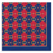 Load image into Gallery viewer, Gucci GG Waves Rhombus Silk Scarf in Navy
