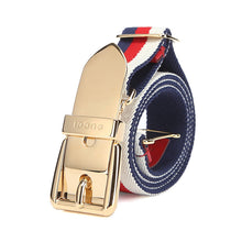 Load image into Gallery viewer, Gucci Sylvie Web Belt with Square Buckle in Blue, White, and Red