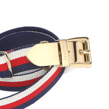 Load image into Gallery viewer, Gucci Sylvie Web Belt with Square Buckle in Blue, White, and Red