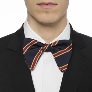 Gucci Red and Gold Striped Pencil Bow Tie in Navy