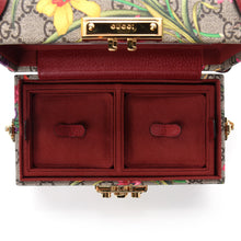 Load image into Gallery viewer, Gucci GG Supreme Monogram Flora Padlock Jewelry Case in Red