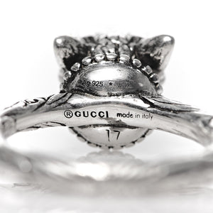 Gucci Anger Forest Wolf Head Ring in Sterling Silver