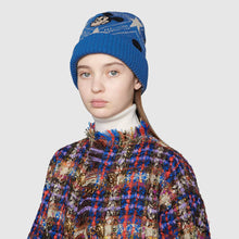 Load image into Gallery viewer, Gucci x Disney Jacquard-knit Beanie Hat in Blue
