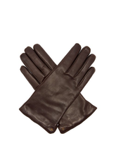 Load image into Gallery viewer, Gucci Bee Embellished Leather Gloves In Brown