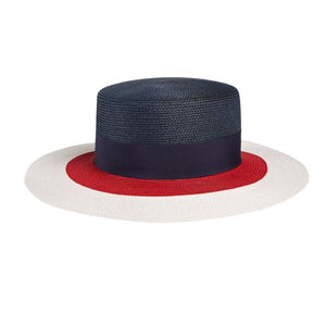 Gucci Papier Wide Brim Hat in Blue Red and White