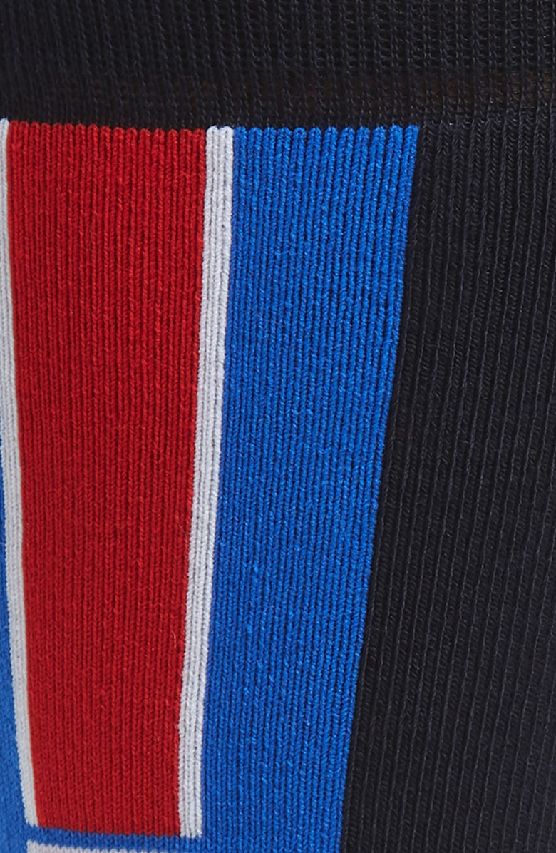 Gucci Lostoron Logo Striped Cotton Blend Socks In Blue