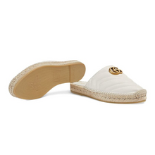 Load image into Gallery viewer, Gucci Leather Espadrille Sandal in White