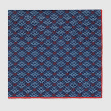 Load image into Gallery viewer, Gucci GG Diamond Pocket Square with Red in Blue