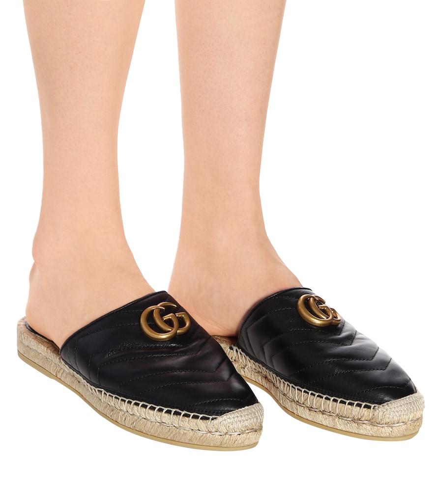Gucci Leather Espadrille Sandal in Black Gavriel.us