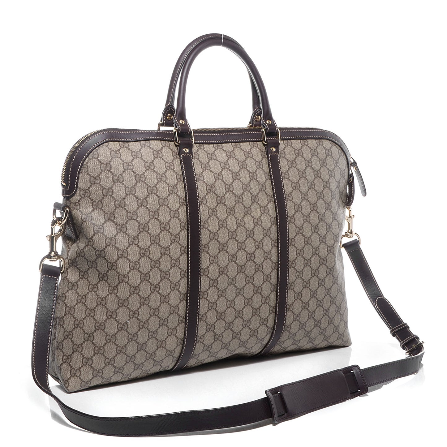 Gucci GG Plus Cuoio Minerva Monogram Briefcase in Cocoa