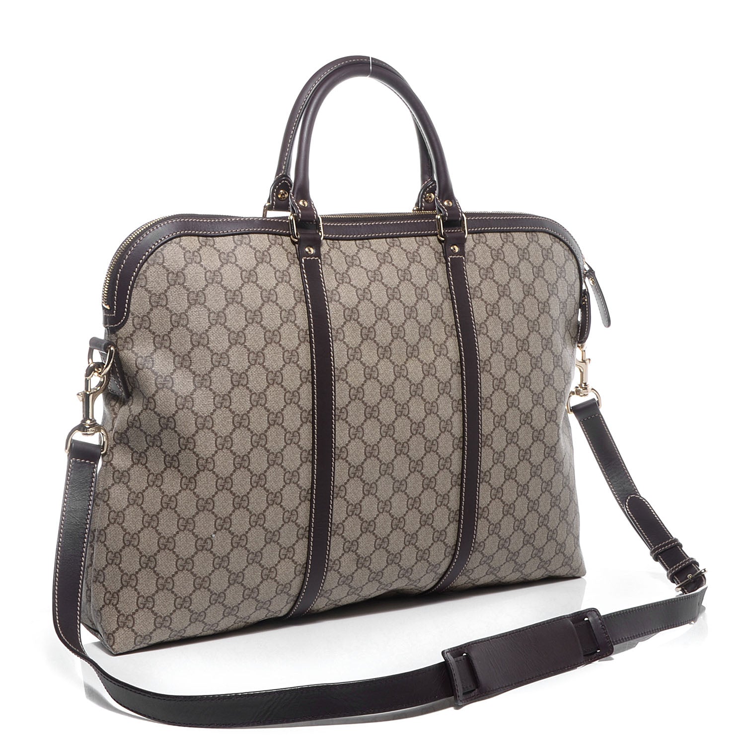 GUCCI bag, briefcase, document holder, laptop holder, brown leather  monogram