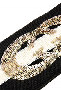 Gucci Sequin Embellished GG Headband in Black and White
