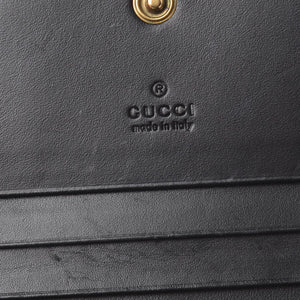 Gucci Guccissima Crystal Cat Card Case in Black