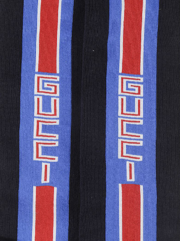 Gucci Lostoron Logo Striped Cotton Blend Socks In Blue