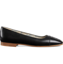 Load image into Gallery viewer, Gucci Leather Ballet Flats in Black with Interlocking GG