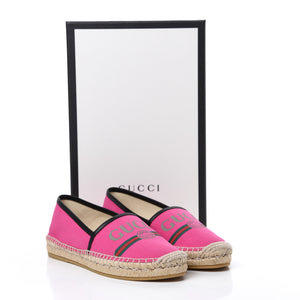 Gucci Printed Canvas Espadrille Flats in Fuchsia