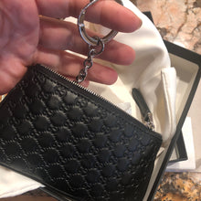Load image into Gallery viewer, Gucci Microguccissima Small Zip Wallet with Key Ring in Black
