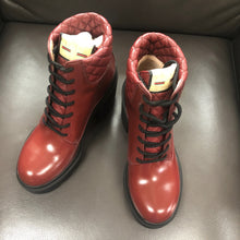 Load image into Gallery viewer, Gucci Leather Trip Boots in Garnet Red