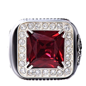 Gucci GG Crystal-embellished Signet Ring in Red